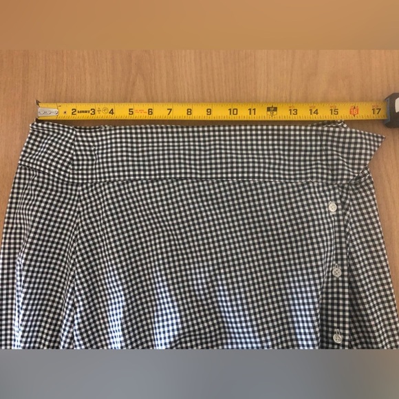 Emily Mihal|Gingham button down maxi wrap skirt, cotton in black & white•••Large - Picture 10 of 12